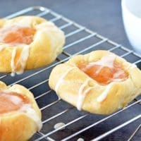 Apple Danish on a cooling rack.