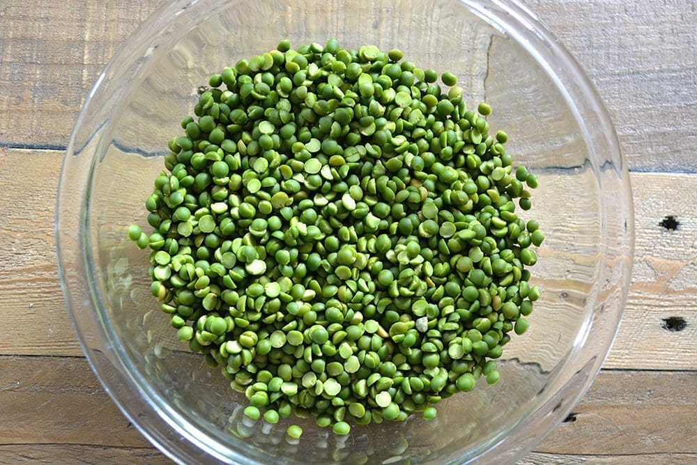 Split Peas in a clear bowl.