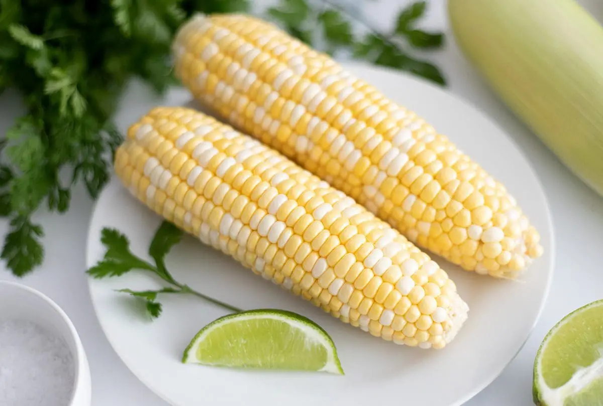 Sous Vide Corn on the Cob with lime, cilantro and sea salt.