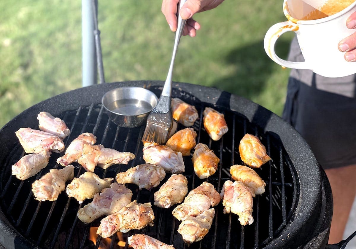 Chicken Wings on an outdoor grill.