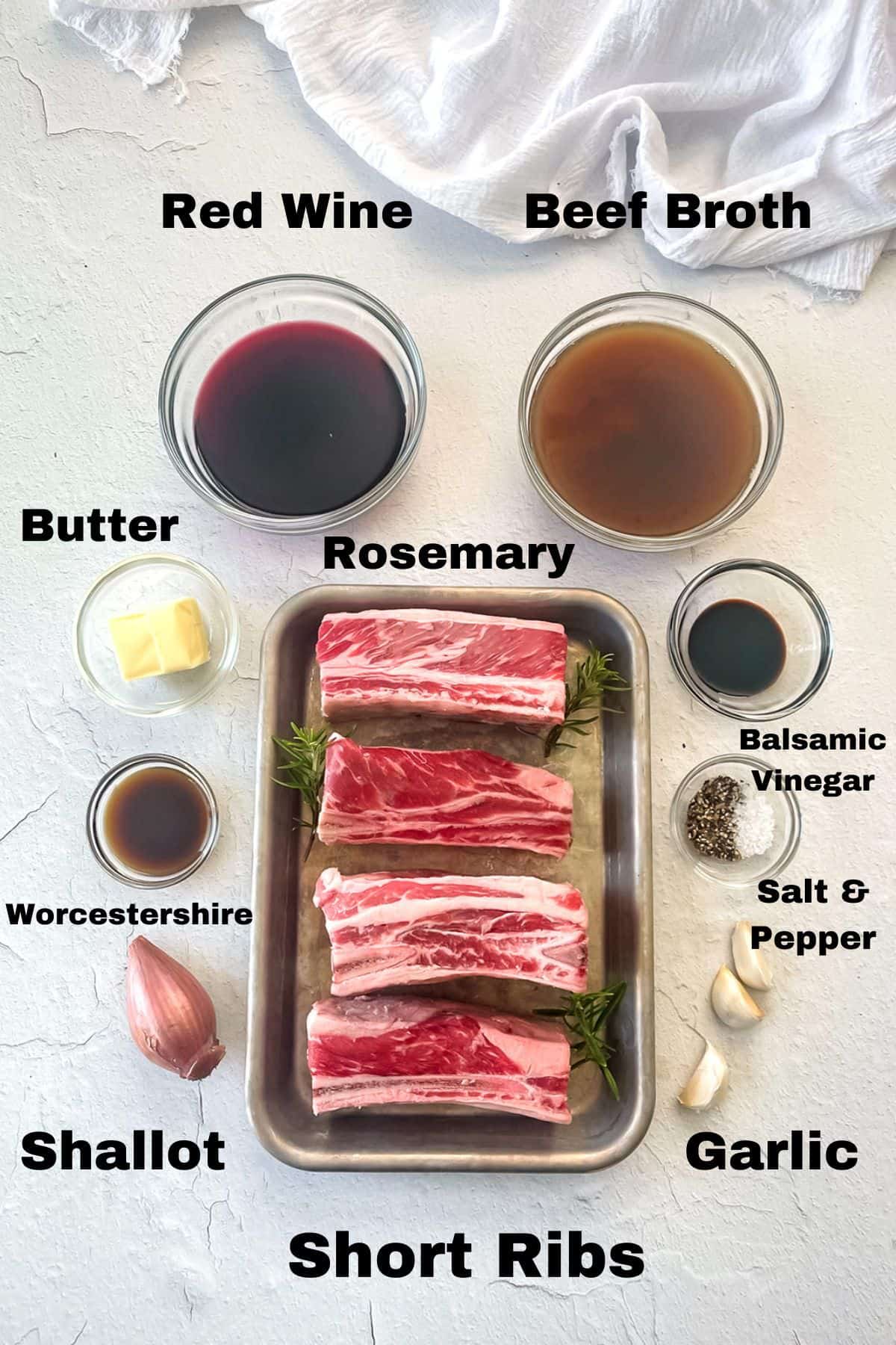 Ingredients to make sous vide beef.