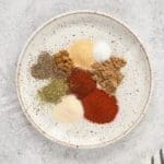 Chicken Taco Seasoning on a speckled plate.