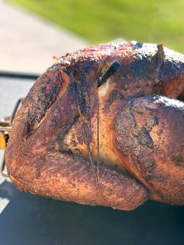Whole smoked turkey for The Best Wood for smoking turkey article.