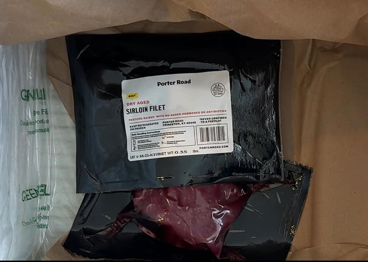 Packages of steak for porter road review.