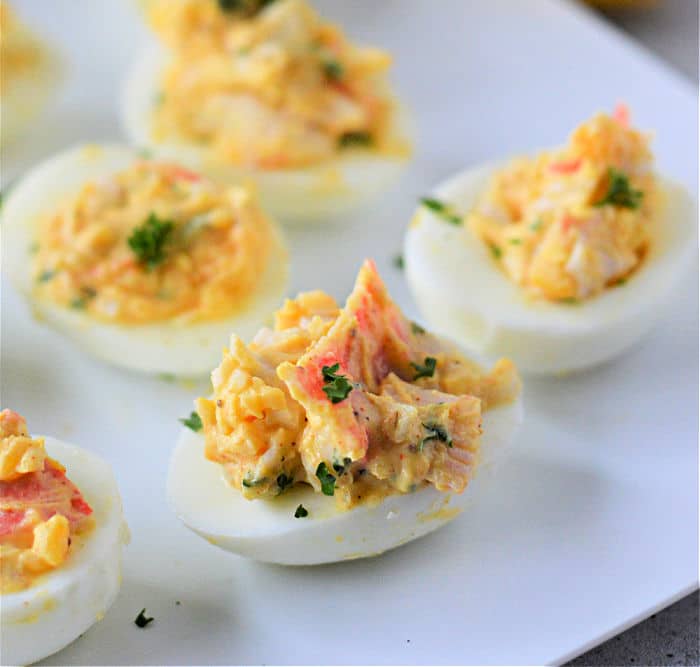 Imitation Crab Deviled Eggs