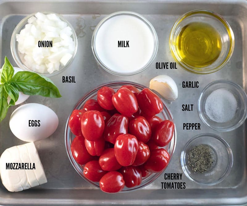 Labeled photo of Frittata Ingredients.