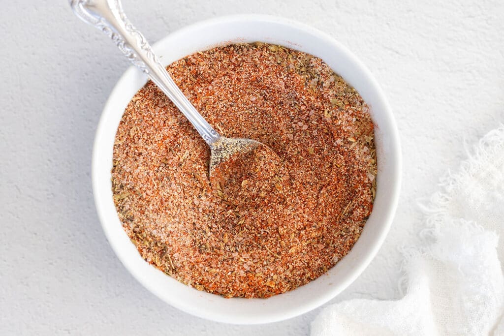 bowl of homemade cajun seasoning.