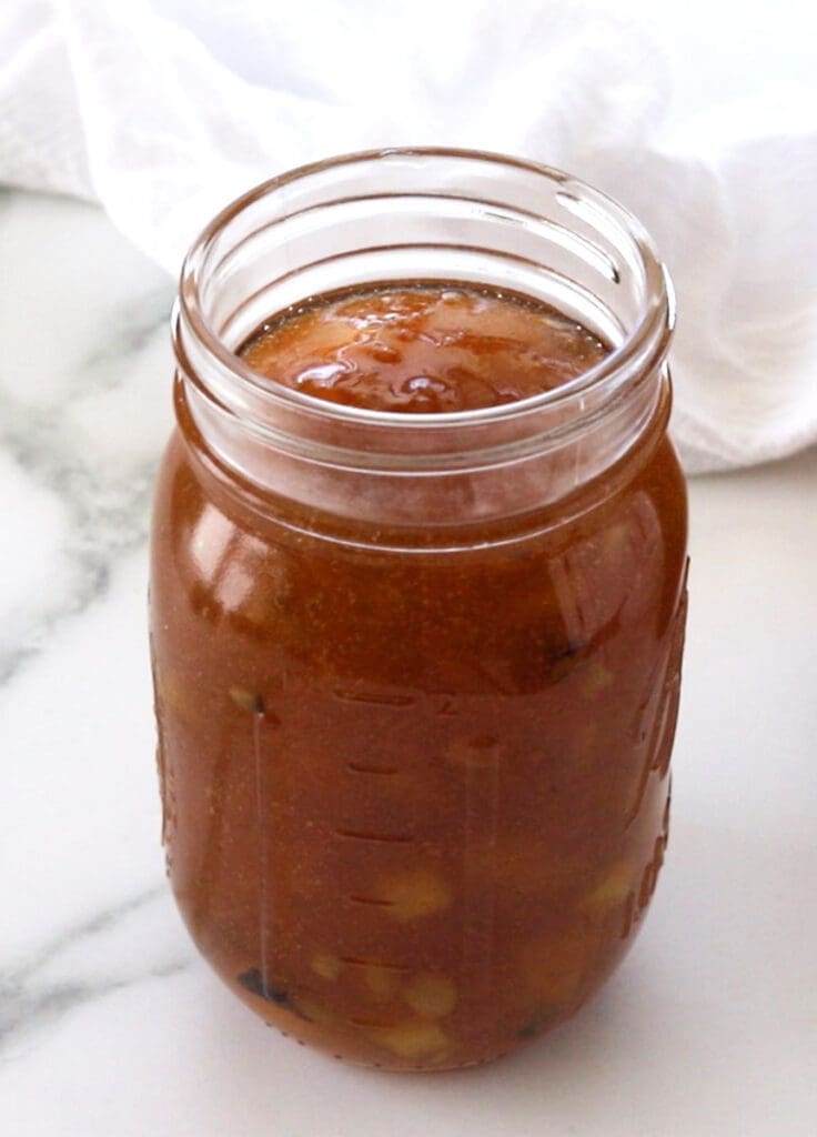 A jar of carrot cake jam.
