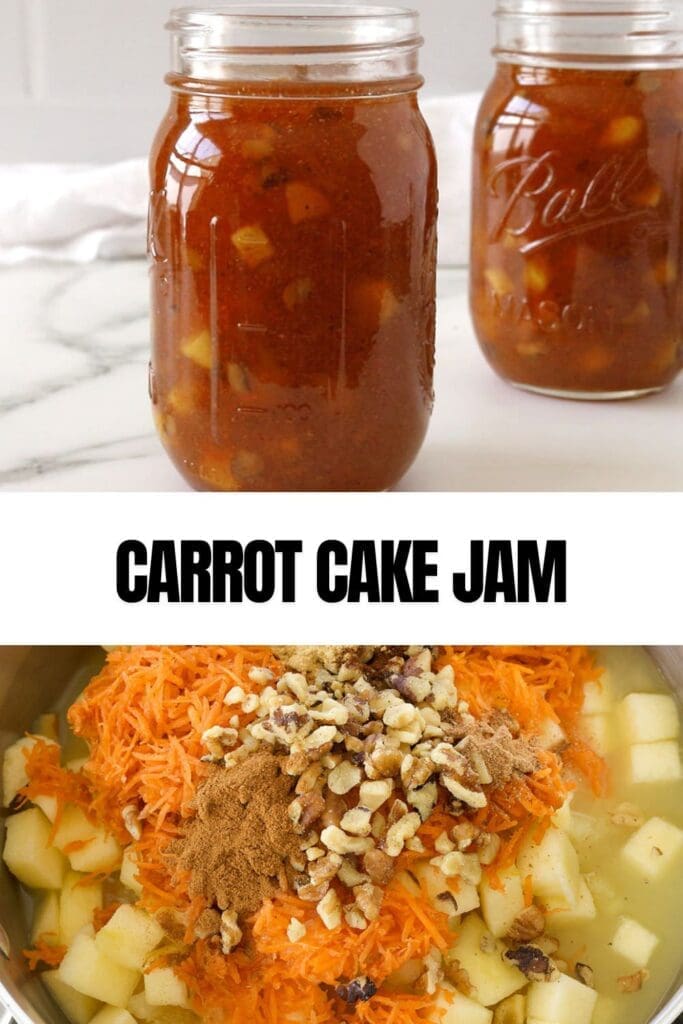 Pinterest graphic of carrot cake jam.