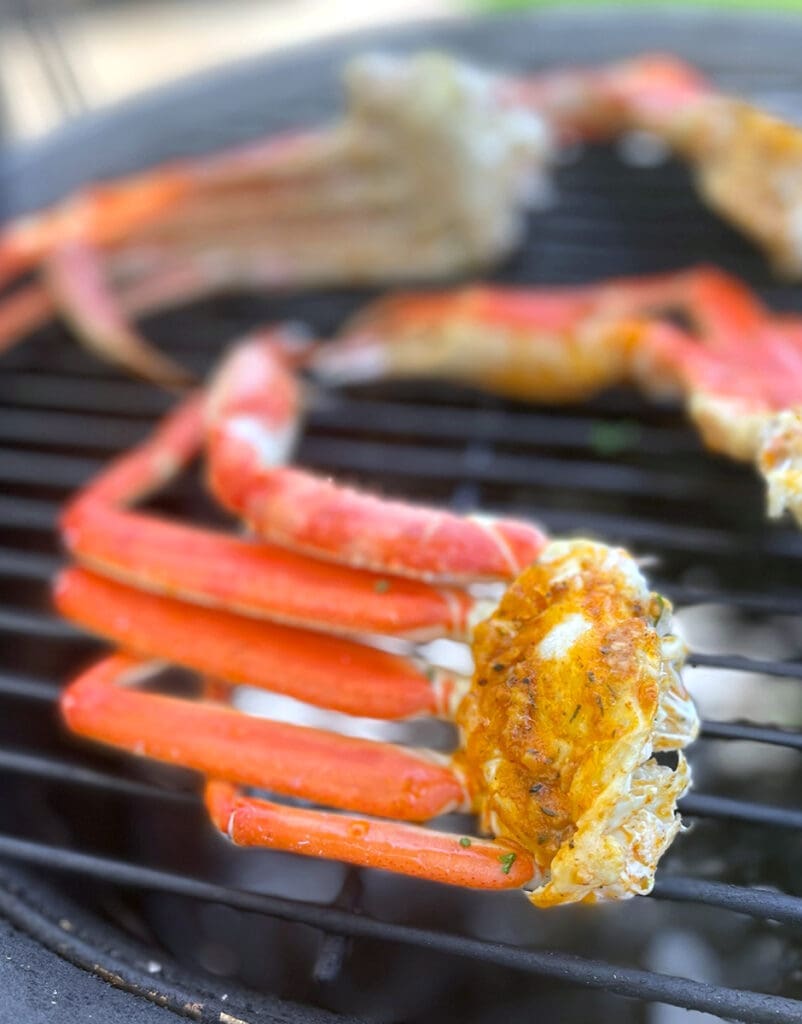 Crab on the grill.