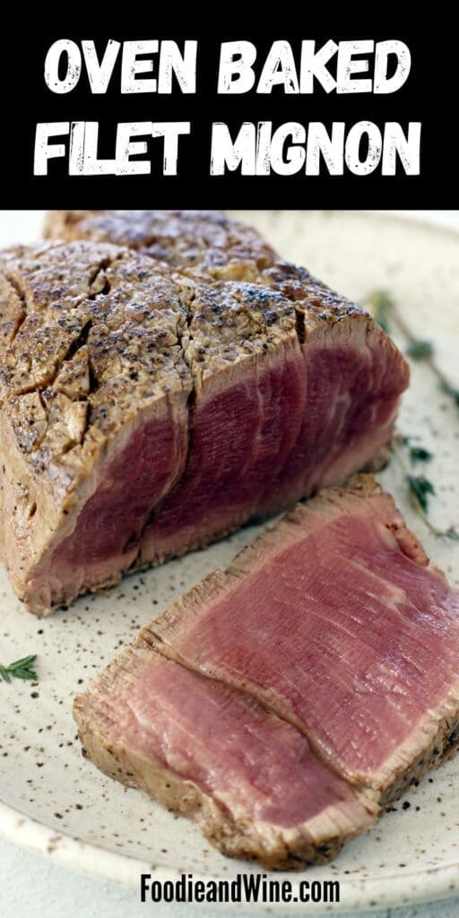 Grilled filet mignon Pinterest graphics.