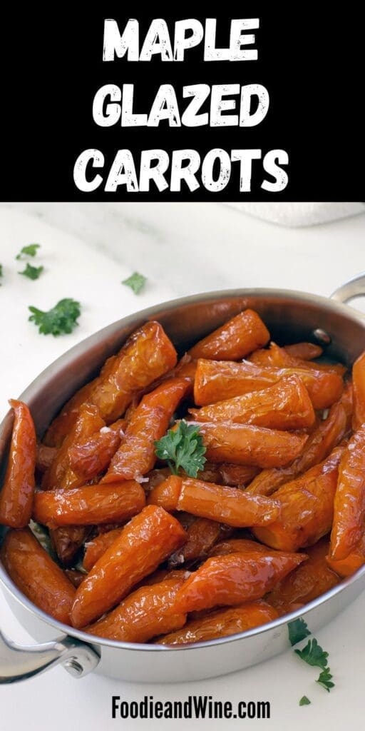 Pinterest graphic for glazed carrots.