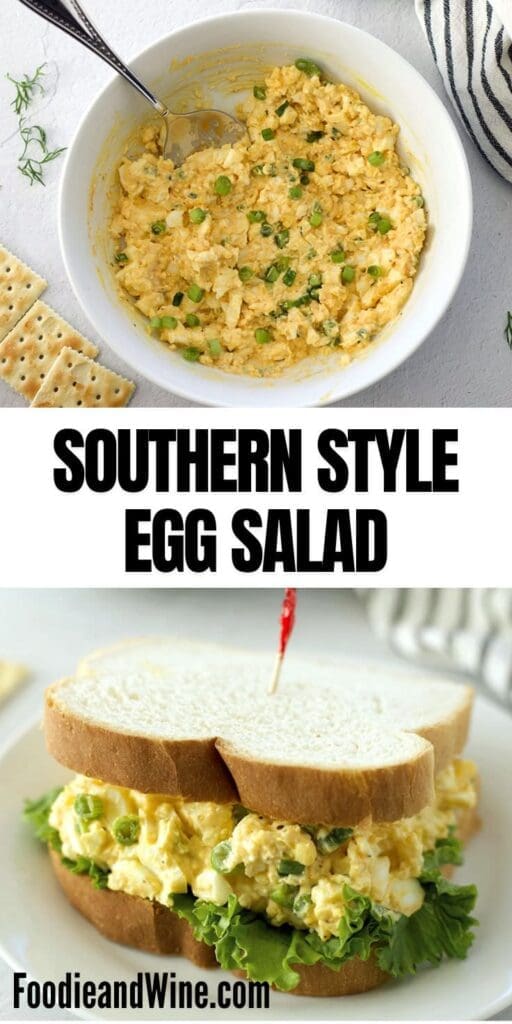 Pinterest graphic for southern egg salad.