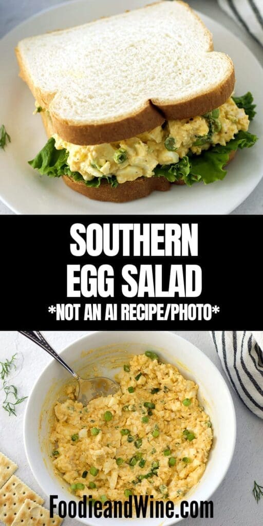 Pinterest graphic for southern egg salad.