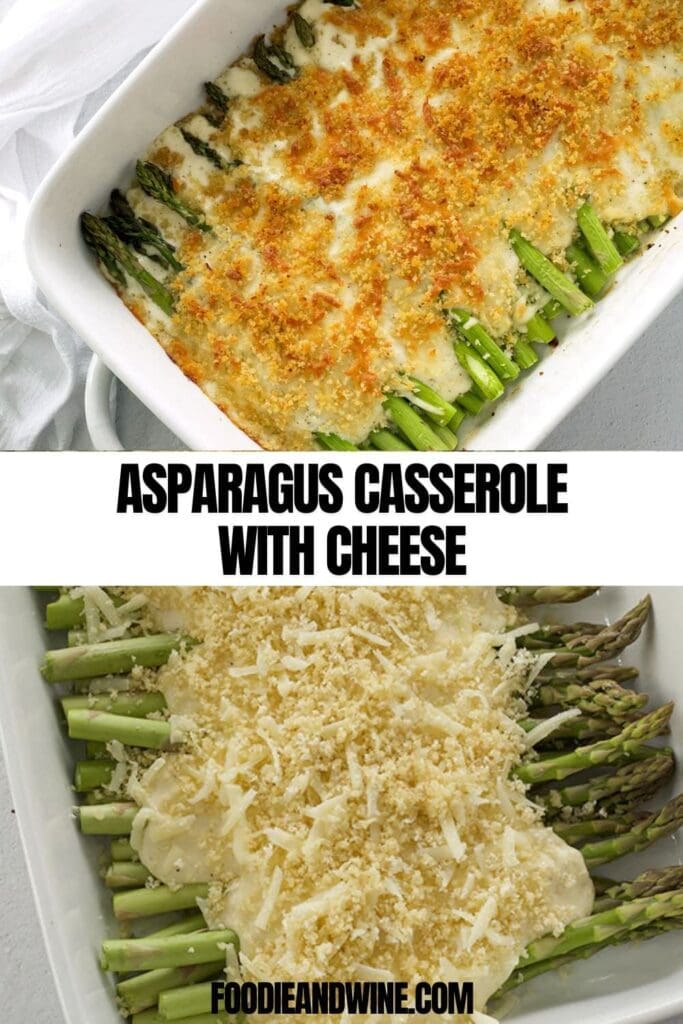 pinterest graphic for asparagus casserole.