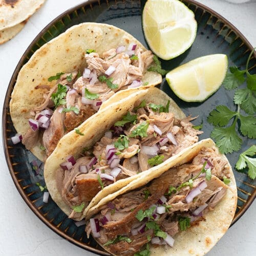 Crispy pork carnitas for homemade taco.