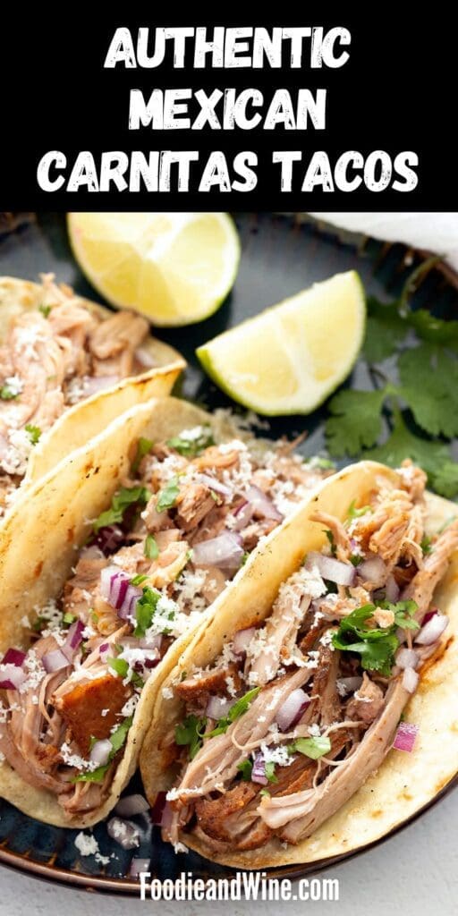 PINTEREST GRAPHIC FOR carnitas tacos