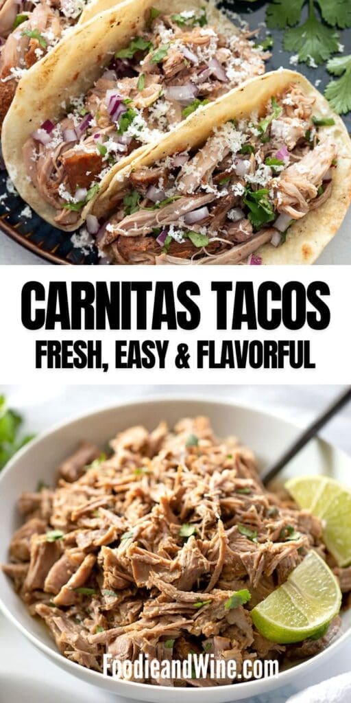 PINTEREST GRAPHIC FOR carnitas tacos